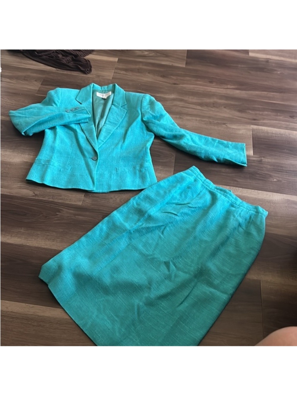 Dior Teal Two-Piece Skirt Suit